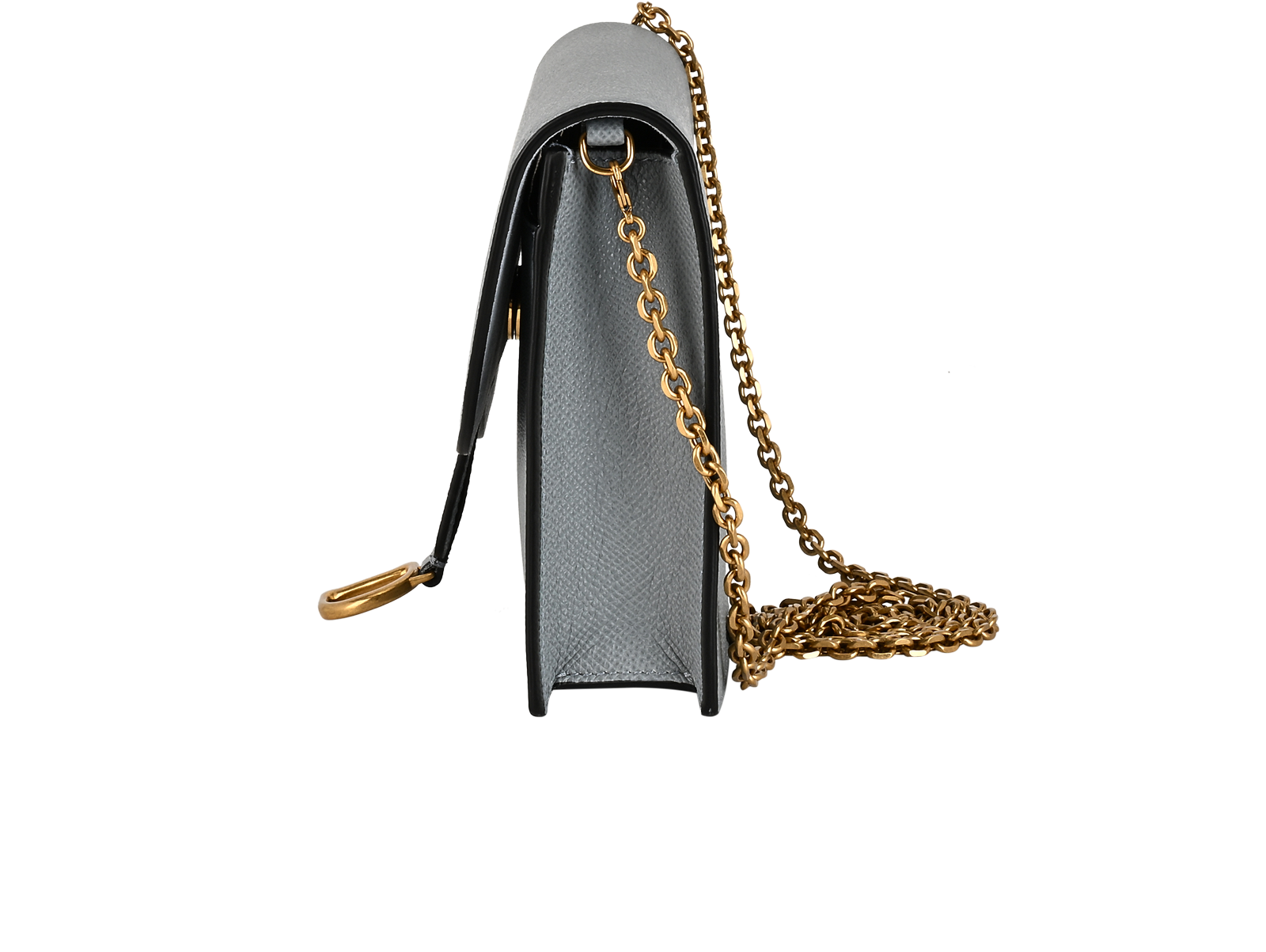 Saddle Chain Crossbody, &pound;850, Handbags, Grey, Leather, Bottom view